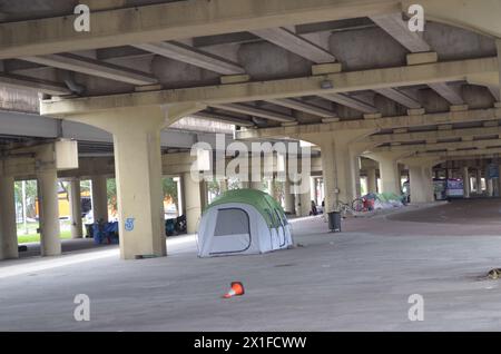 Campement des sans-abri Nouvelle-Orléans Skid Row Banque D'Images