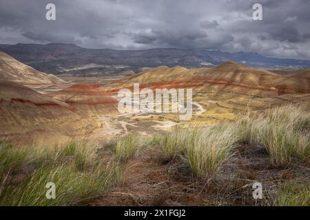 Paysage magnifique et coloré des Painted Hills dans l'est de l'Oregon, près de John Day. Banque D'Images