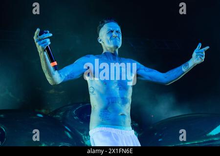 Milan, Italie. 16 avril 2024. Watkin Tudor Jones alias Ninja du groupe de hip-hop alternatif sud-africain Die Antwoord se produit en live à Alcatraz à Milan. (Photo de Mairo Cinquetti/SOPA images/SIPA USA) crédit : SIPA USA/Alamy Live News Banque D'Images