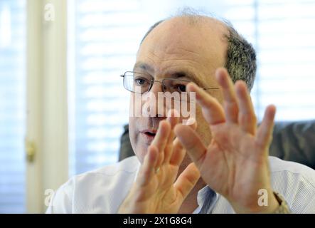 Ariel Muzicant, président de la Communauté israélite viennoise (Israelitische Kultusgemeinde Wien - IKG), la communauté juive viennoise, dans un entretien avec APA - Agence de presse autrichienne le 11 septembre 2009 à Vienne. - 20090911 PD3890 - Rechteinfo : droits gérés (RM) Banque D'Images