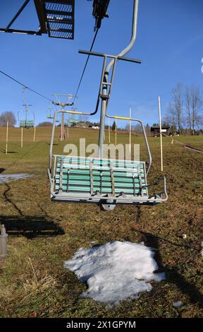 Le temps doux provoque un manque de neige dans les domaines skiables en Autriche, janvier 2014. - 20140108 PD1093 - Rechteinfo : droits gérés (RM) Banque D'Images