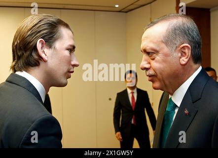 Le ministre autrichien des Affaires étrangères Sebastian Kurz rencontre le premier ministre turc Recep Tayyip Erdogan le 20 juin 2014 à Vienne, en Autriche. - 20140620 PD0736 - Rechteinfo : droits gérés (RM) Banque D'Images