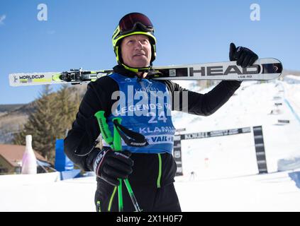 La Legends of Skiing Race a eu lieu le 11 février 2015 à Vail, aux États-Unis. Sur la photo : Franz Klammer. - 20150211 PD9715 - Rechteinfo : droits gérés (RM) Banque D'Images