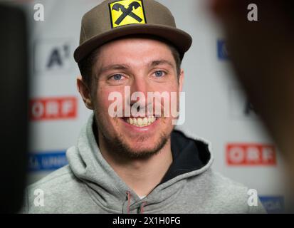 Présentation de l'équipe autrichienne pour le slalom géant à Beaver Creek, USA, le 11 février 2015. Sur la photo : Marcel Hirscher. - 20150212 PD0073 - Rechteinfo : droits gérés (RM) Banque D'Images