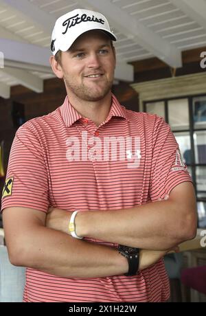 Atzenbrugg - Lyoness Open Conférence de presse le 9 juin 2015. PHOTO : golfeur autrichien Bernd Wiesberger - 20150609 PD0426 - Rechteinfo : droits gérés (RM) Banque D'Images