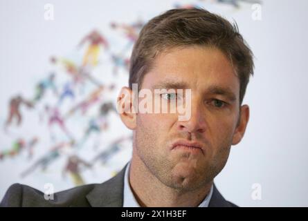 Vienne - le skieur autrichien Benjamin Raich réagit lors d'une conférence de presse le 10 septembre 2015. PHOTO : Benjamin Raich - 20150910 PD2795 - Rechteinfo : droits gérés (RM) Banque D'Images