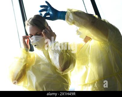 Suite à une décision des autorités sanitaires autrichiennes, la température corporelle des passagers des vols directs en provenance de Chine sera désormais mesurée à l’aéroport international de Vienne en ce qui concerne le coronavirus. 09 février 2020, Vienne, Autriche. - 20160209 PD16258 - Rechteinfo : droits gérés (RM) Banque D'Images