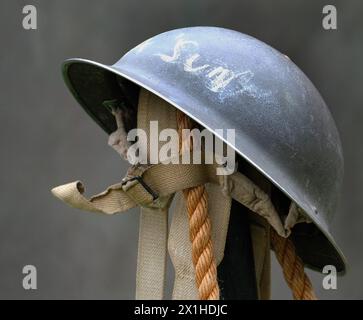 Le casque Brodie est un casque de combat en acier conçu et breveté à Londres en 1915 par l'inventeur letton John Leopold Brodie (letton : Leopolds Janno Br Banque D'Images