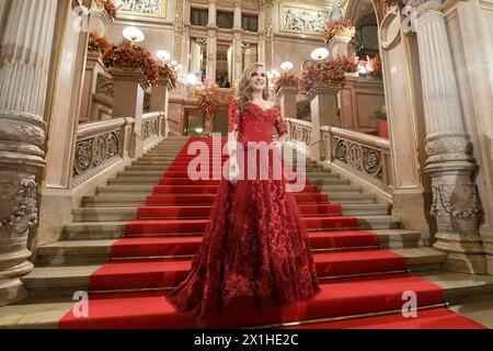 Bal traditionnel de l'Opéra de Vienne au Wiener Staatsoper (Opéra national de Vienne), Vienne, Autriche, 28 février 2019. Dans l'image : la directrice du bal d'opéra Maria Großbauer. - 20190228 PD7002 - Rechteinfo : droits gérés (RM) Banque D'Images