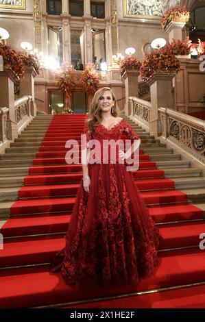 Bal traditionnel de l'Opéra de Vienne au Wiener Staatsoper (Opéra national de Vienne), Vienne, Autriche, 28 février 2019. Dans l'image : la directrice du bal d'opéra Maria Großbauer. - 20190228 PD6991 - Rechteinfo : droits gérés (RM) Banque D'Images