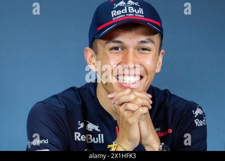 Alexander Albon (THA, Red Bull Toro Rosso Honda) intervient lors d'une conférence de presse le 27 juin 2019 en prévision du Grand Prix autrichien de formule 1 à Spielberg. - 20190627 PD4459 - Rechteinfo : droits gérés (DG) Banque D'Images