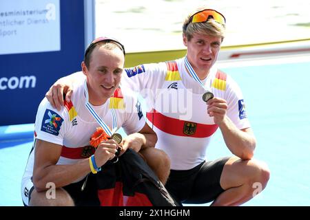 Championnats du monde d'aviron à Ottensheim, Autriche le 2019/08/31. PHOTO : Jonathan Rommelmann et Jason Osborne (GER) - 20190831 PD3198 - Rechteinfo : droits gérés (RM) Banque D'Images