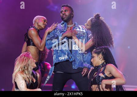 Le chanteur AMÉRICAIN Jason Derulo se produisant sur 'Space Stage' au festival de musique 'Frequency 2022' en parfait Poelten, Autriche. 18 août 2022. - 20220819 PD0010 - Rechteinfo : droits gérés (RM) Banque D'Images