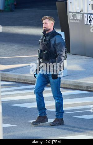 Scène d'action lors du tournage de la suite à succès de Netflix Tyler Rake - extraction à Vienne, Autriche, le 9 février 2022. PHOTO : Chris HEMSWORTH - 20220209 PD17173 - Rechteinfo : droits gérés (RM) Banque D'Images