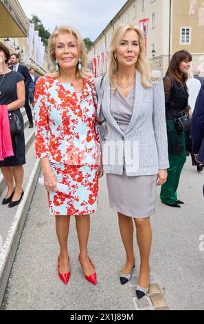 Renate THYSSEN HENNE , Gabriele Prinzessin zu LEININGEN ( Begum Aga Khan ), - ouverture du festival à Salzbourg, Autriche, le 26 juillet 2022. Le festival de cette année se déroule jusqu'au 31 août. - 20220726 PD9851 - Rechteinfo : droits gérés (RM) Banque D'Images