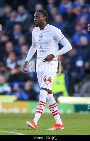 Portsmouth, Royaume-Uni. 16 avril 2024. L'attaquant de Barnsley Devante Cole (44) lors du match Portsmouth FC vs Barnsley FC Sky Bet EFL League 1 à Fratton Park, Portsmouth, Hampshire, Angleterre, Royaume-Uni le 16 avril 2024 Credit : Every second Media/Alamy Live News Banque D'Images