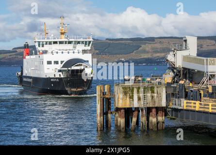 Caledonian MacBrayne MV Argyle, naviguant de Rothesay sur l'île de Bute au terminal de Wemyss Bay, à travers le Firth of Clyde, Banque D'Images