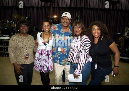 Conférence de presse The Motown Event, Sydney-Australia-11 février 2009.Martha Reeves & The Vandellas- Delphine Reeves, Karen Mc Murray, The miracles-Bobby Ro Banque D'Images