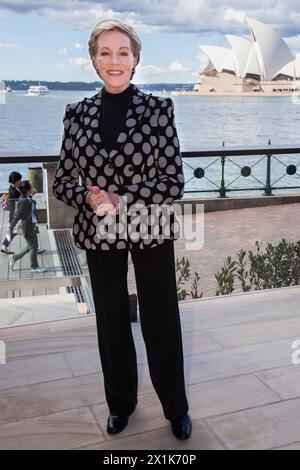 Julie Andrews visite Sydney, en Australie, pour la première fois. Julie assiste à une conférence de presse avant sa tournée nationale d’une soirée avec Julie Andrew Banque D'Images