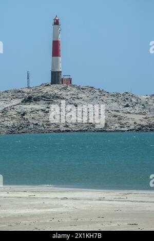 Le phare de Diaz point sur la péninsule près de Luderitz, Namibie. Banque D'Images