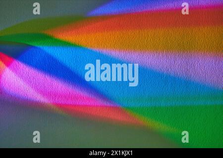Vibrant Prism Light jouer sur une surface texturée - Arc-en-ciel abstrait Banque D'Images