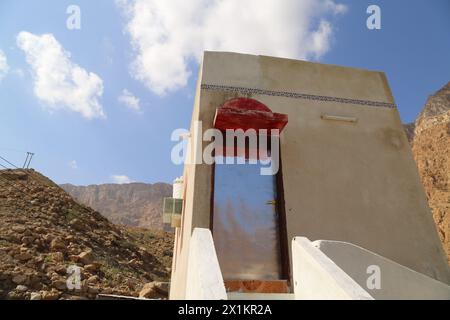 Détail d'un village à Wadi Tiwi en Oman Banque D'Images