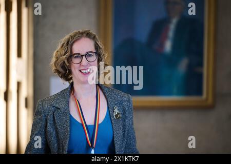 Édimbourg Écosse, Royaume-Uni 17 avril 2024. Lorna Slater MSP au Parlement écossais. crédit sst/alamy live news Banque D'Images