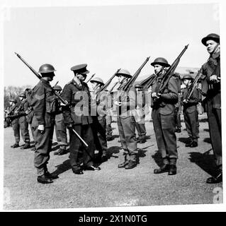 DANS Un CENTRE DE FORMATION PRIMAIRE, IRLANDE DU NORD - inspecter les recrues après quatre semaines, armée britannique Banque D'Images