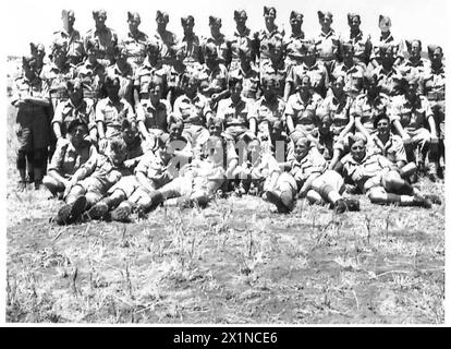 VISITE DE LA BRIGADE IRLANDAISE EN AFRIQUE DU NORD - adjudants et sergents d'un 1er bataillon Royal Irish Fusiliers, armée britannique Banque D'Images