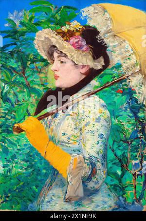 Jeanne Spring (1881) peinture en haute résolution par Edouard Manet. Original du Getty. Banque D'Images