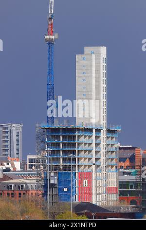 Immeuble d'appartements Lisbon Street en construction à Leeds City Centre, West Yorkshire, Royaume-Uni Banque D'Images