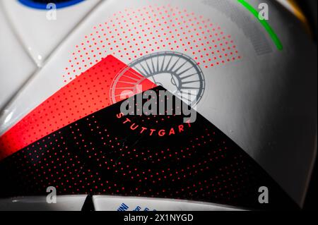 STUTTGART, ALLEMAGNE, 17 AVRIL 2024 : stade de football de Stuttgart petit détail au bal officiel de l'Euro 2024 appelé Fussballliebe fait par Adidas. Lieu o Banque D'Images