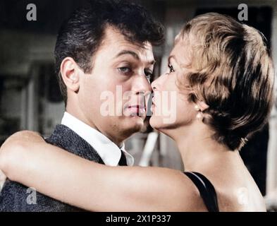 Tony Curtis, Janet Leigh, sur le plateau du film, 'Who Was That Lady', Columbia Pictures, 1964 Banque D'Images