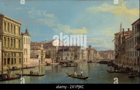 Peinture du Grand canal à Venise du Palazzo Flangini au Campo San Marcuola par le peintre italien Canaletto (Giovanni Antonio canal) environ 1738 huile sur toile art chef-d'œuvre Banque D'Images