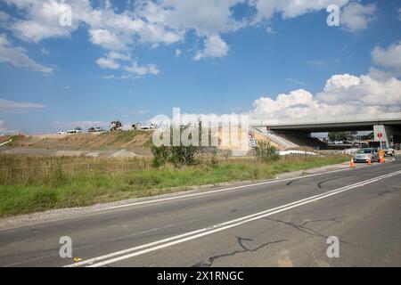 Sydney Metro West projet à Sydney deuxième aéroport, construction de viaduc à Luddenham, Western Sydney, NSW, Australie Banque D'Images