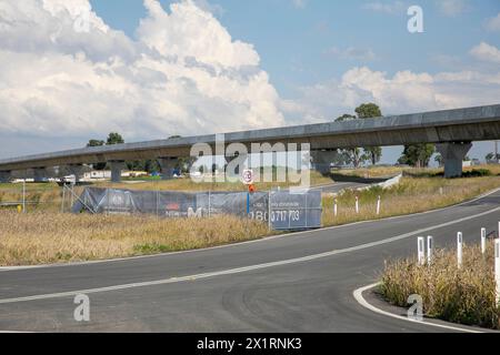 Sydney Metro West projet à Sydney deuxième aéroport, construction de viaduc à Luddenham, Western Sydney, NSW, Australie Banque D'Images