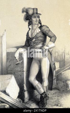 Portrait de Jean Marie Collot d'Herbois (1750-1796), homme politique francais. In 'Galerie historique de la Revolution francaise' de Albert Maurin, 1843 Banque D'Images