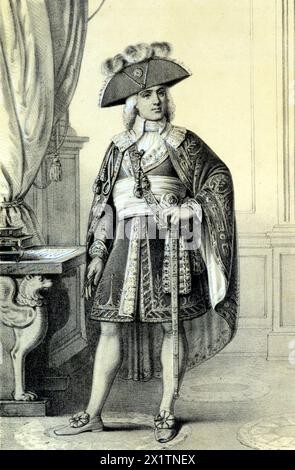 Portrait de Paul de Barras (1755-1829), homme politique francais. - Dans 'Galerie historique de la Revolution francaise' de Albert Maurin, 1843 Banque D'Images