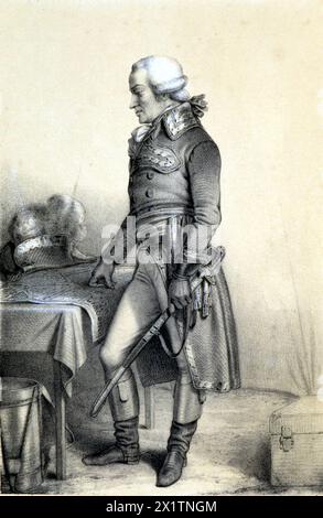 Portrait de Charles François du Perier dit Dumouriez (1739-1823), général français. - Dans 'Galerie historique de la Revolution française' par Albert Maurin, éd. Paris 1843 Banque D'Images