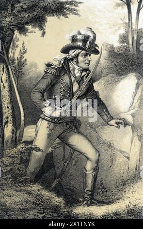 Francois-Athanase de Charette de la Contrie (Francois Athanase) (1763-1796) - dans 'Galerie historique de la Revolution française' de Albert Maurin, 1843 Banque D'Images