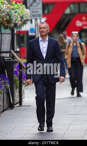 Londres, royaume-uni 18 avril 2024 Stephen Miron directeur général de Global Radio Studios arrivée à Global Radio Credit : Richard Lincoln/Alamy Live News Banque D'Images