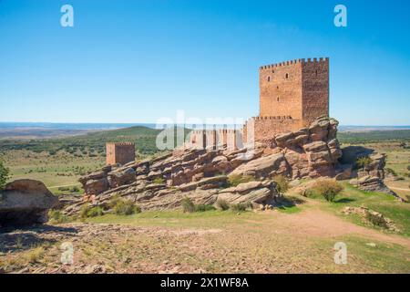 Zafra castle. Campillo de Dueñas, province de Guadalajara, Castille La Manche, Espagne. Banque D'Images