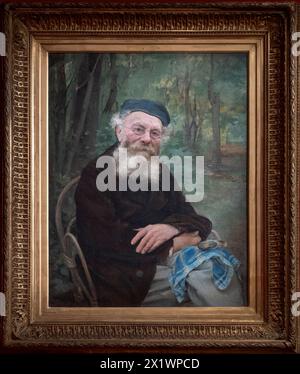 Paris, France - 04 12 2024 : Musée d'Orsay. Portrait du grand-père de l'artiste peint par Jules Bastien-Lepage Banque D'Images