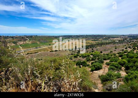 Panorama. Vallée des temples. Agrigento. Sicile. Italie Banque D'Images