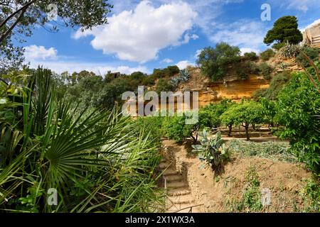 Jardin de la Kolymbethra. Vallée des temples. Agrigento. Sicile. Italie Banque D'Images