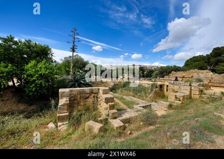 Temple de Jupiter Olympic Zeus. Vallée des temples. Agrigento. Sicile. Italie Banque D'Images