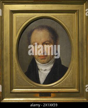 Giovanni Carnovali, dit il Piccio (1804-1873). Peintre italien. Portrait de Mr. Cattadori. Huile sur toile collée à la planche. Musée civique d'Ala Ponzone. Cremona. Italie. Banque D'Images