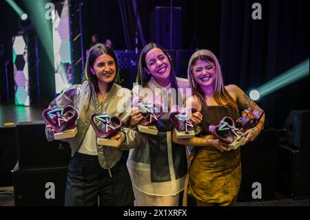 Les lauréats célèbrent les MIN Independent Music Awards 2024, Saragosse, Espagne Banque D'Images