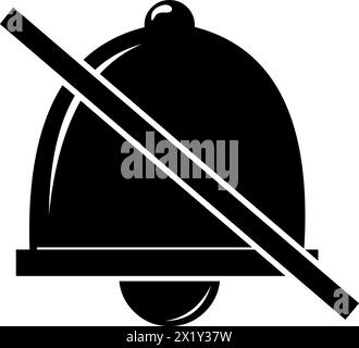 cloche de sourdine d'icône noire et blanche de vecteur désactivée Illustration de Vecteur