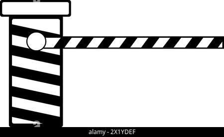 barrière de véhicule d'icône de vecteur noir et blanc Illustration de Vecteur